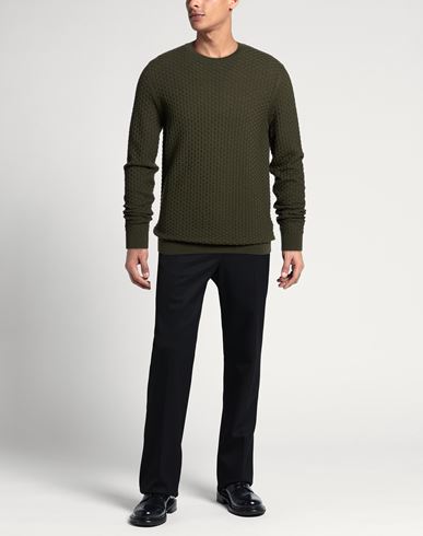 Man Sweater Military green Size 38 Merino Wool
