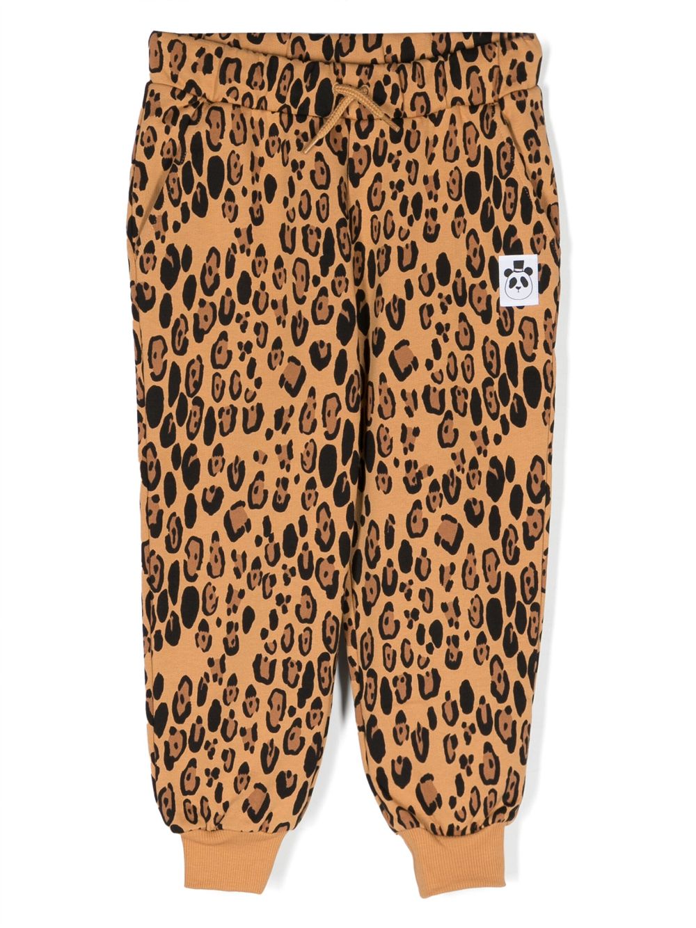 Leopard-print cotton track pants - Brown