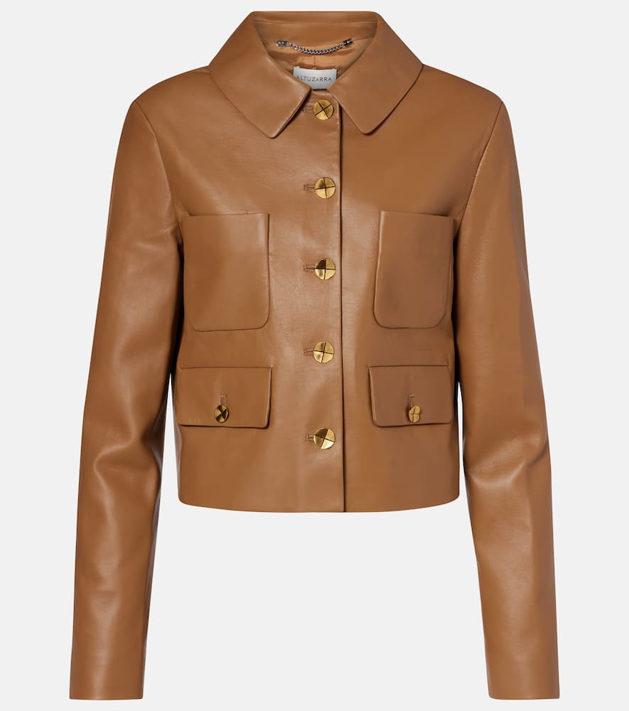 Astley cropped leather jacket