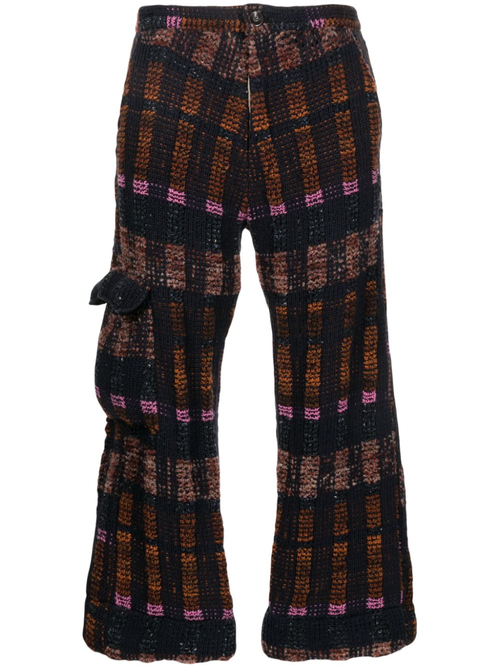 Warp-knit cropped cargo pants - Multicolour