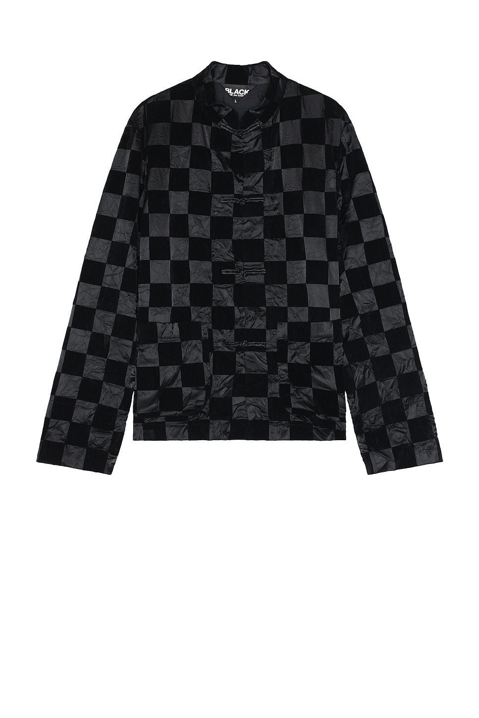 COMME des GARCONS BLACK Checkered Flock Jacket in Black & Black - Black.  M also in