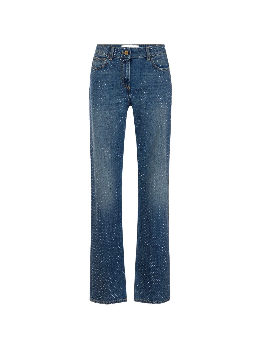 Rhinestone-Embellished Jeans — Blue