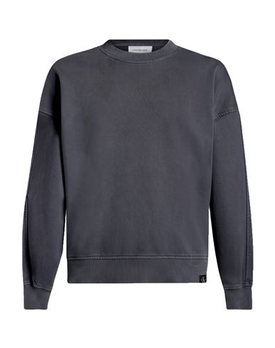 Man Sweatshirt Charcoal Size S Cotton, Elastane