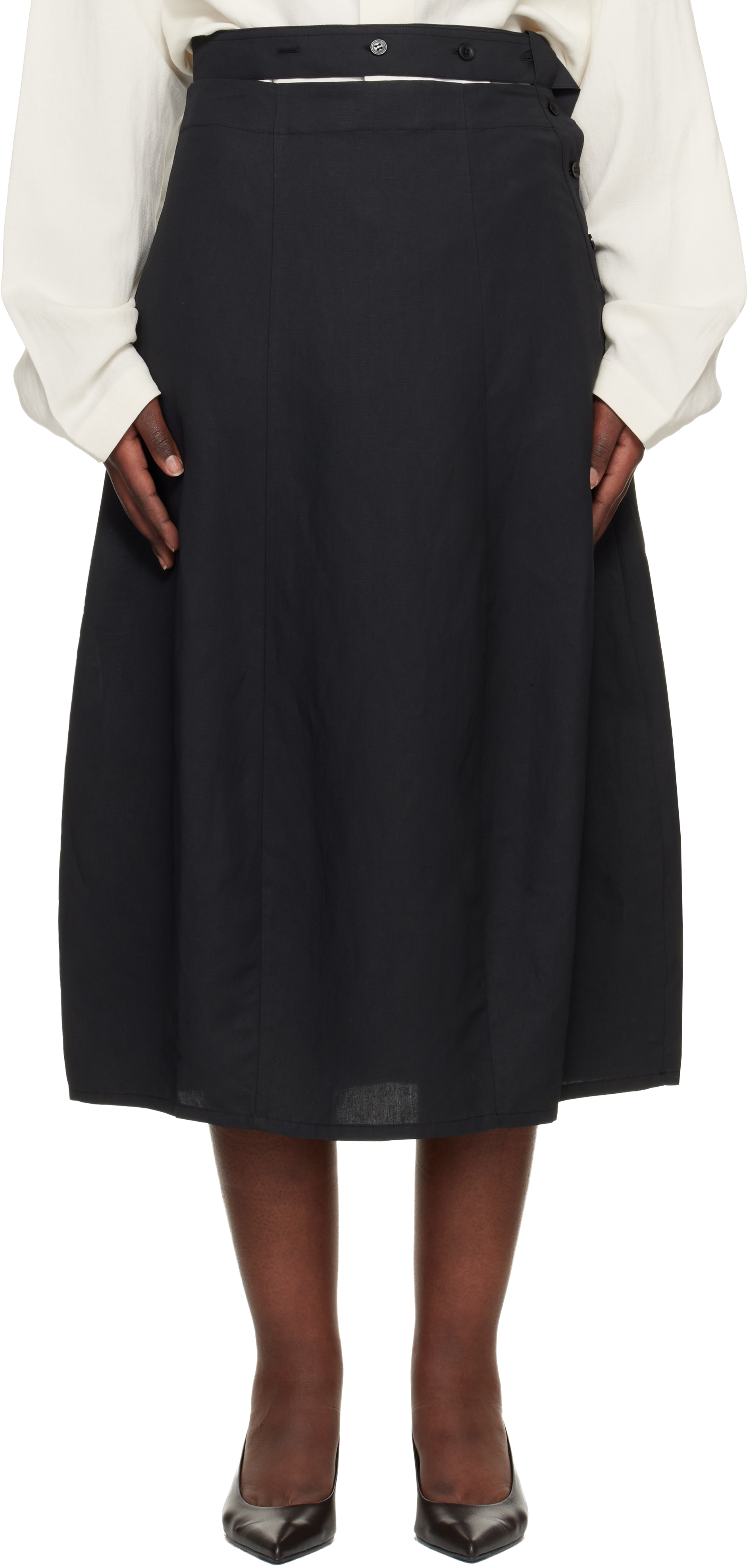 Black Orcha Midi Skirt