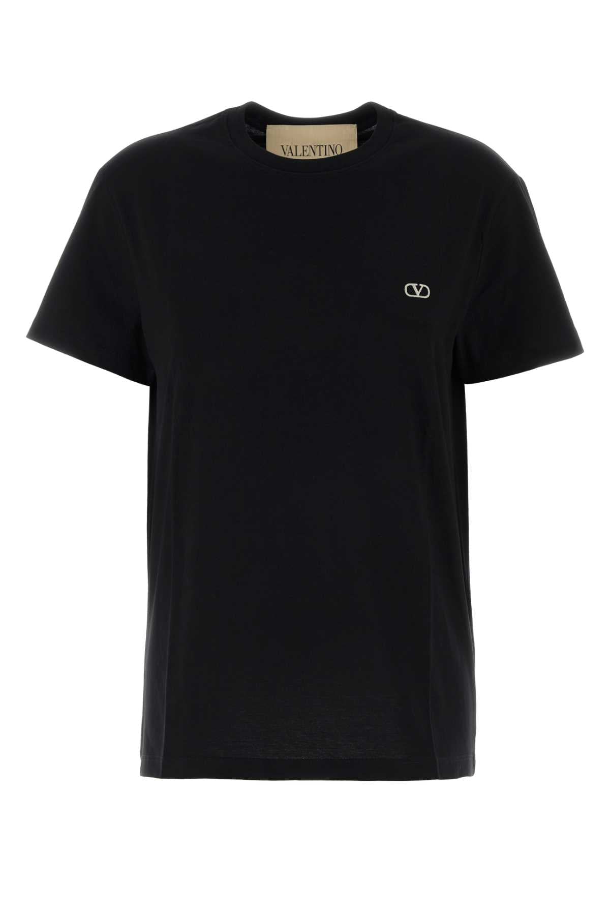 Logo-Embroidered Cotton T-Shirt — Black