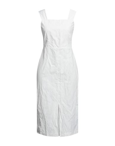 Liviana Conti Woman Midi dress White Size 6 Polyamide, Cotton, Metallic fiber