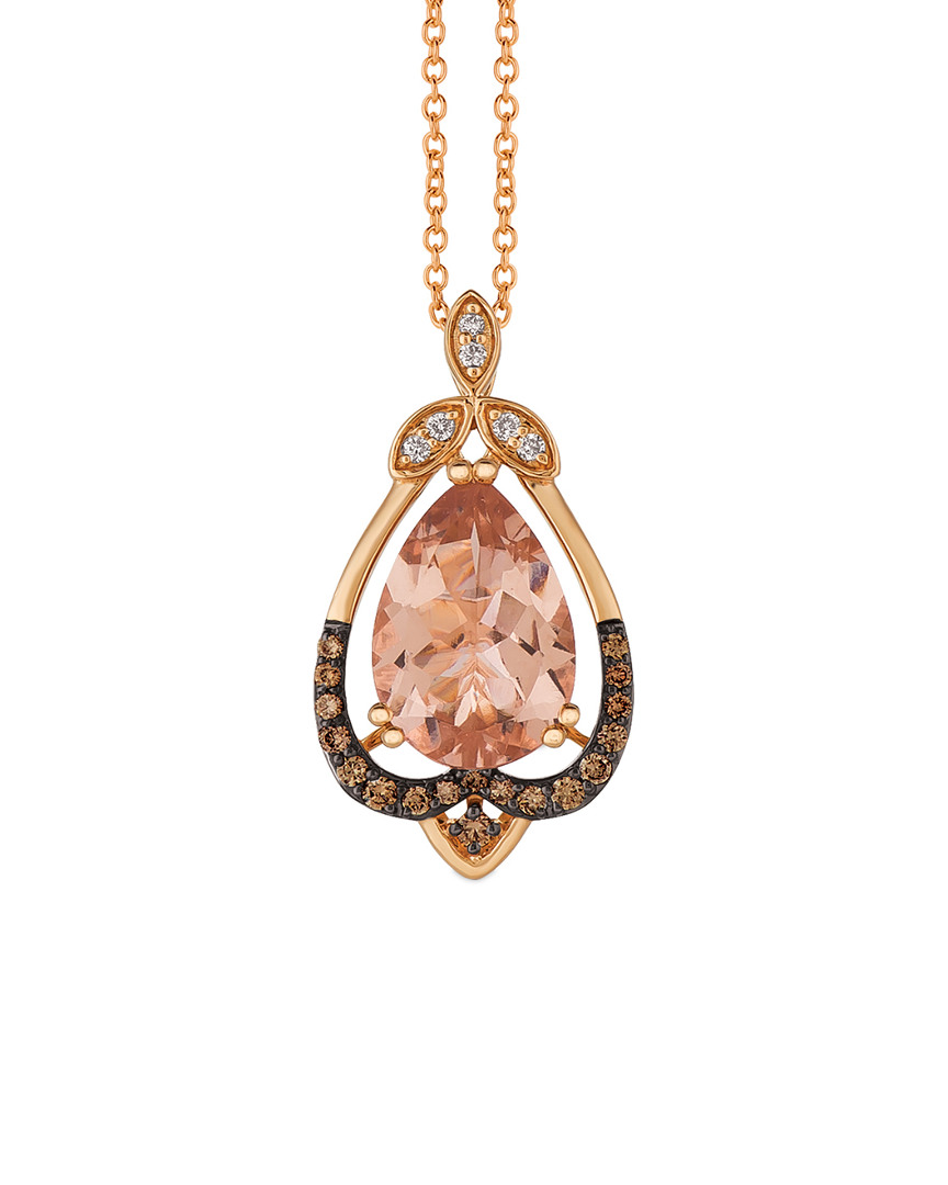 Le Vian 여성 14K Rose Gold 2.51 Ct. Tw. Diamond & Morganite Necklace