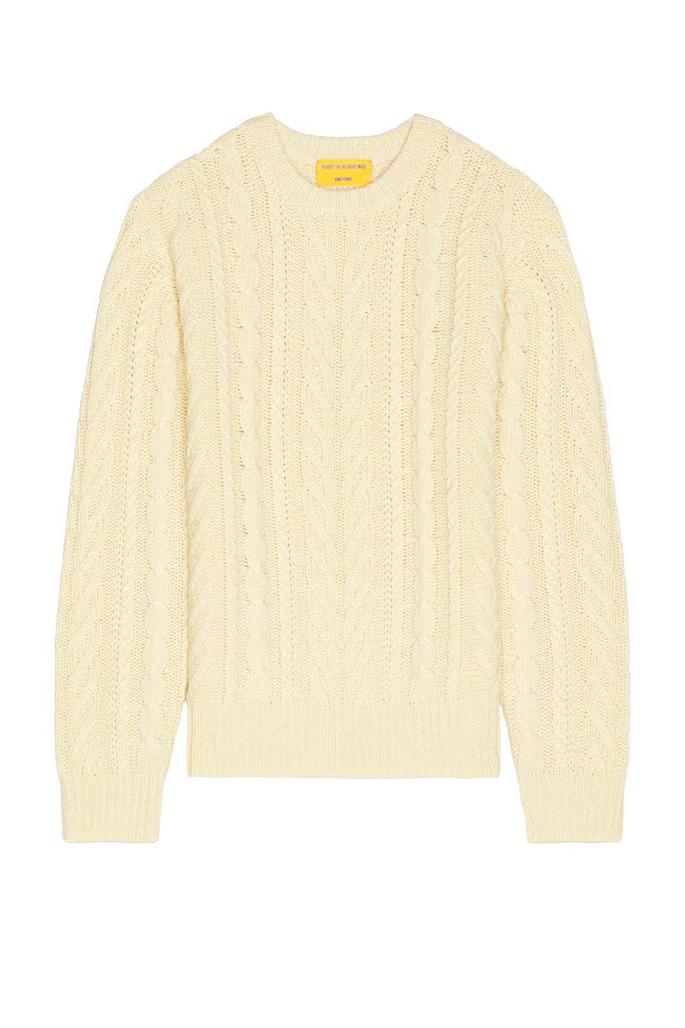Guest In Residence Fisherman Crew Neck Sweater in Butter - Yellow. XL/1X also in