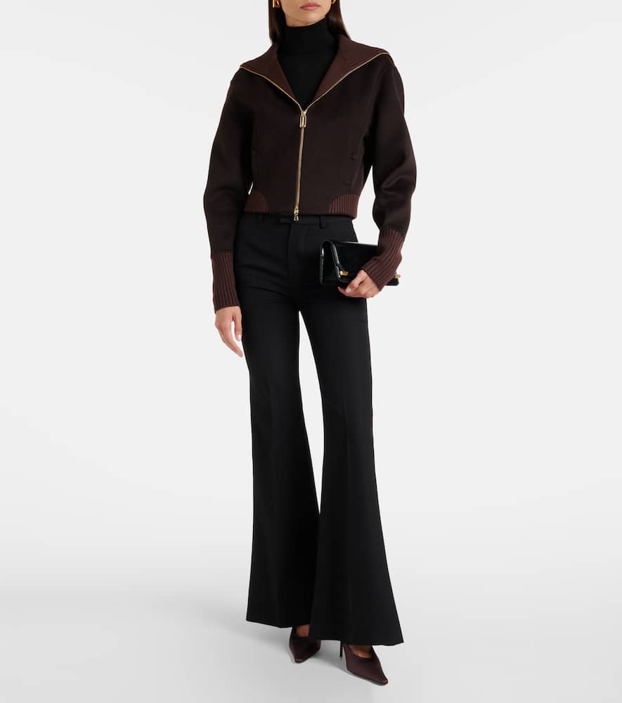 Wool and cashmere bomber jacket