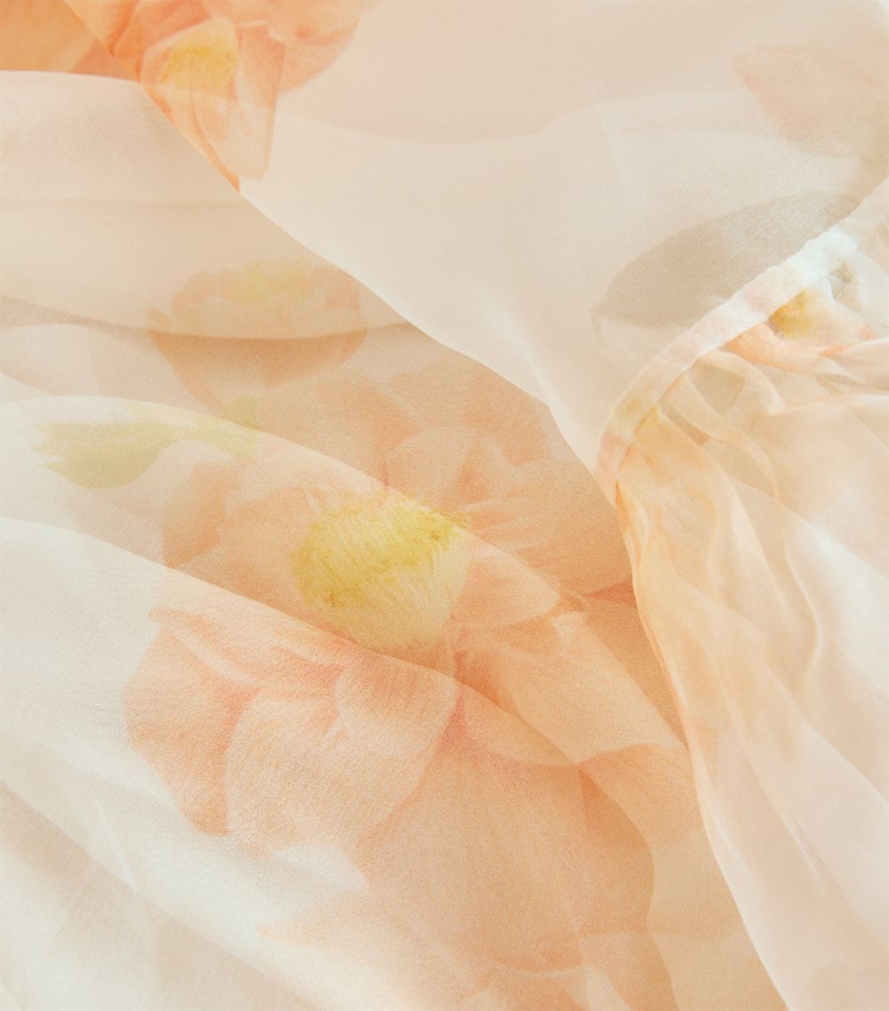 Silk Gathered Midi Dress