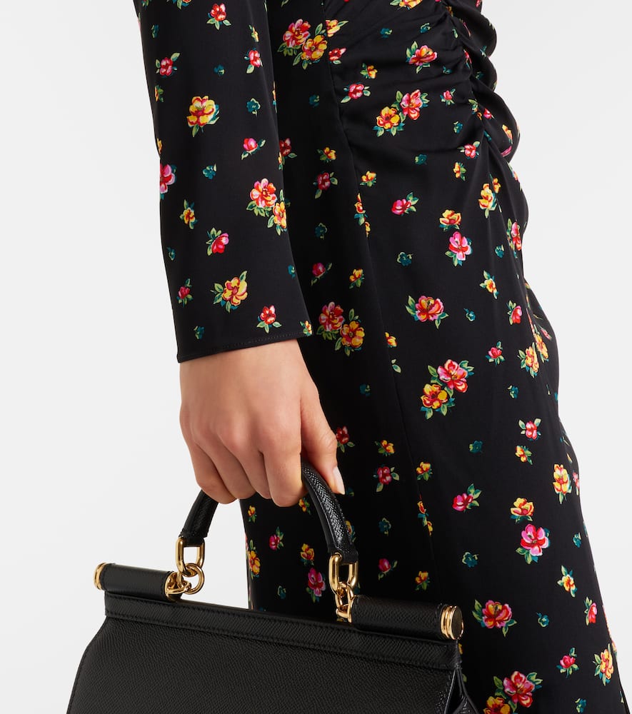 Floral silk-blend midi dress