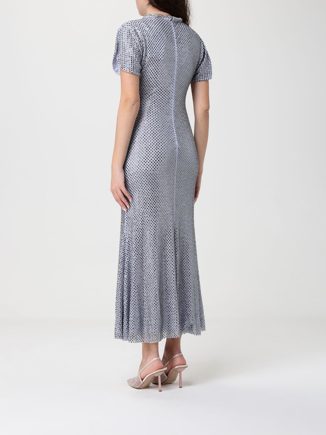 Rhinestone Mesh Midi Dress