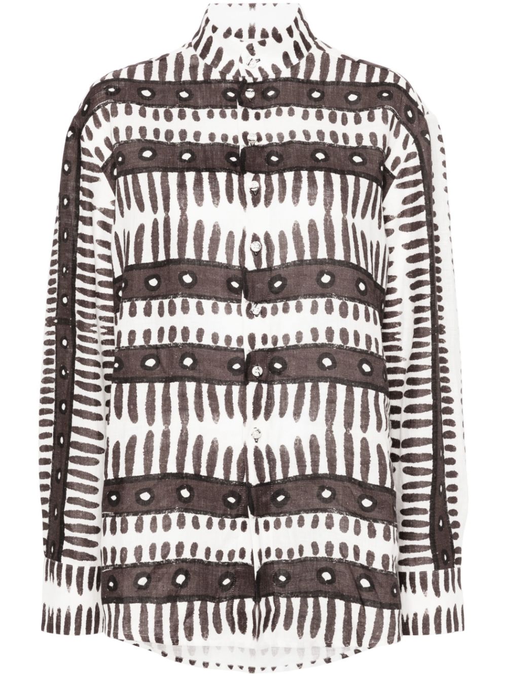 Kenya abstract-print shirt - Brown