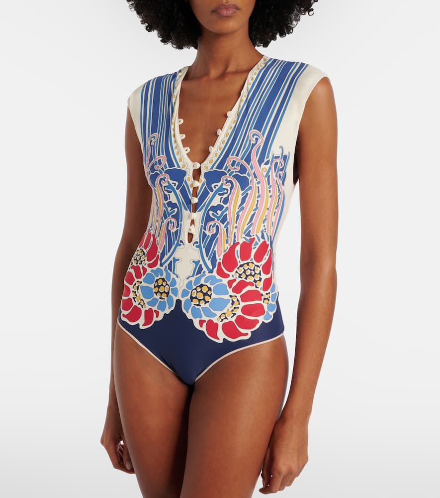 Tutto Suit printed swimsuit