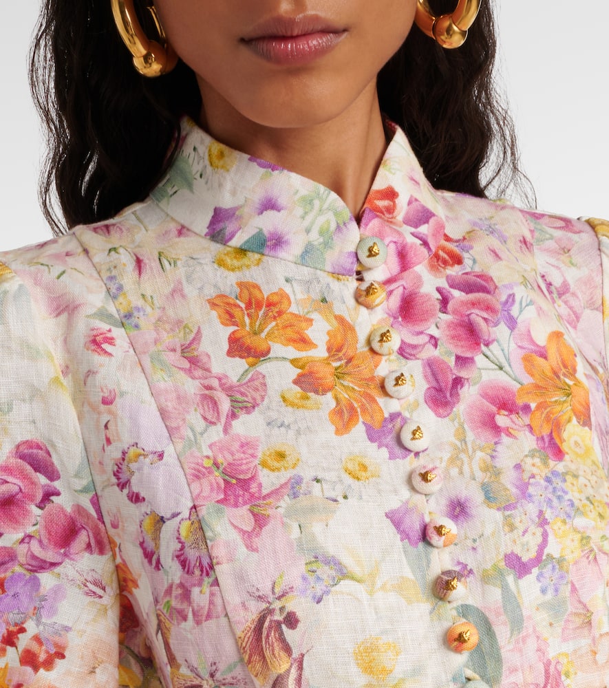 Natura floral linen minidress