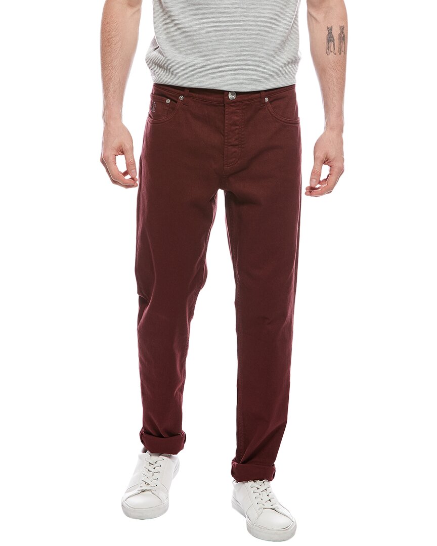Dark Red Traditional Fit Jean