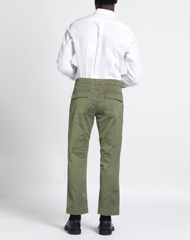 Man Pants Military green Size 33 Cotton, Elastane