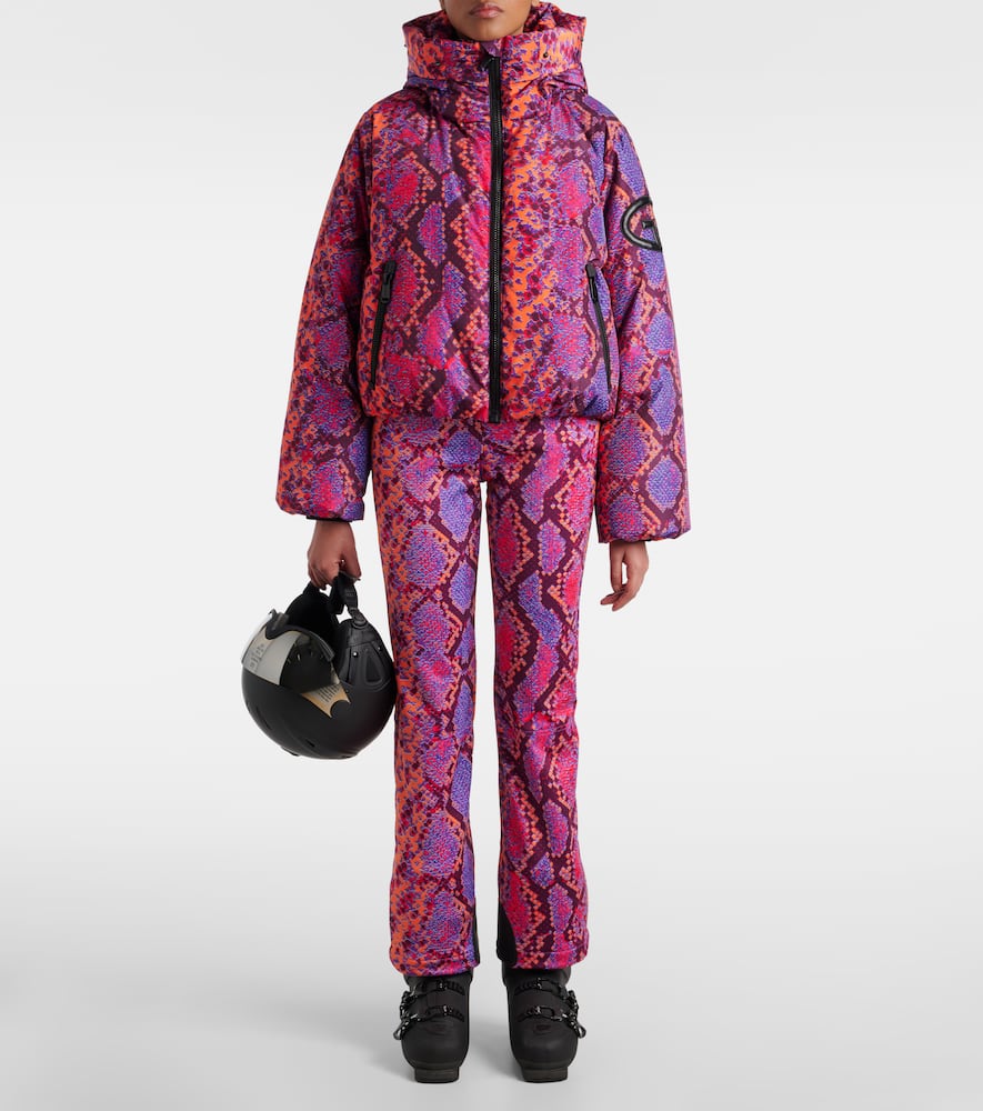 Elena snake-effect ski salopettes