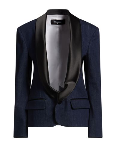 Woman Blazer Blue Size 0 Cotton, Elastane