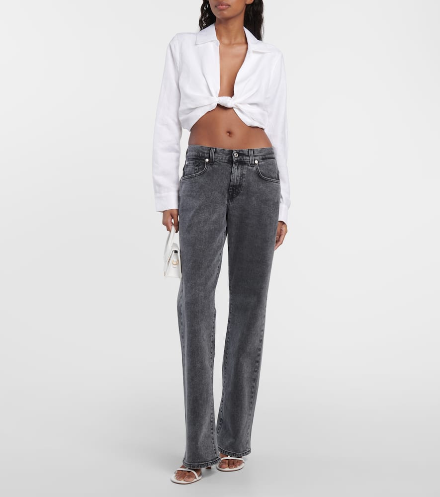 Low-rise straight-leg jeans