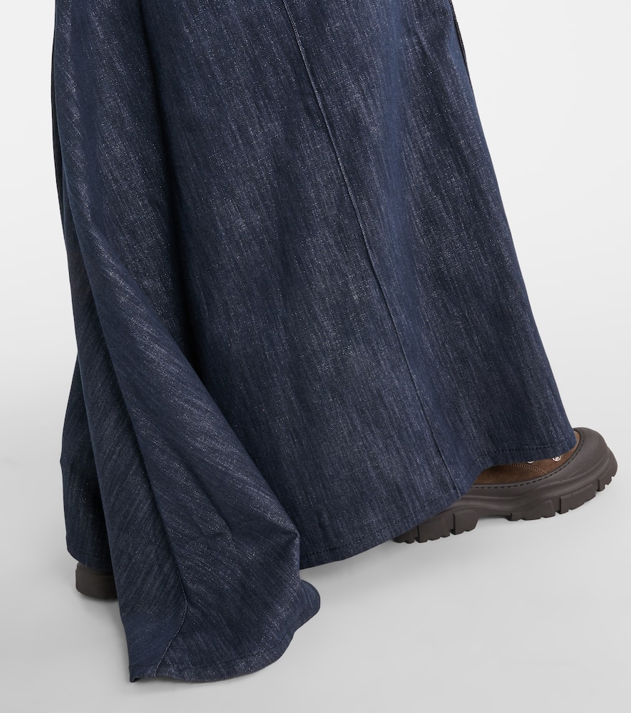 Cotton-blend maxi skirt