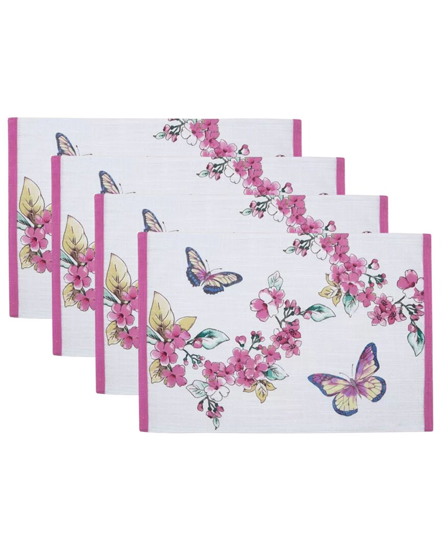 Set Of 4 Butterfly Meadow Floral Placemats