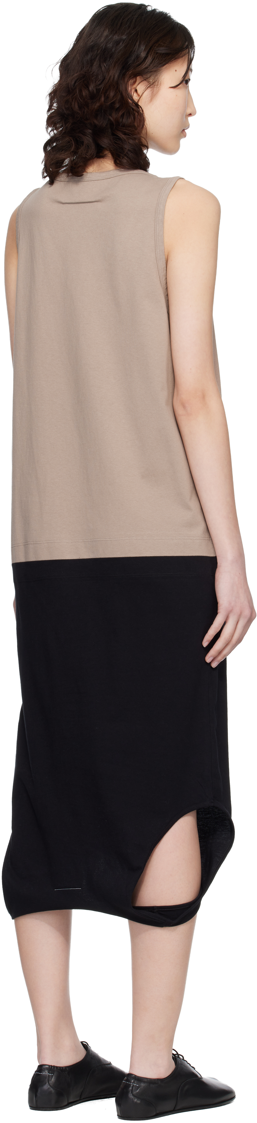 Black & Taupe Multi Wear Midi Dress