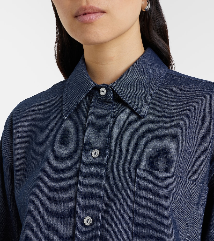 Cotton and linen chambray shirt