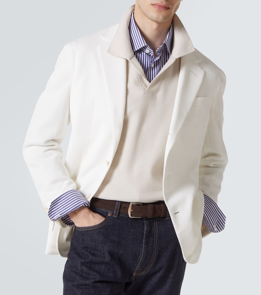 Cotton piqué blazer