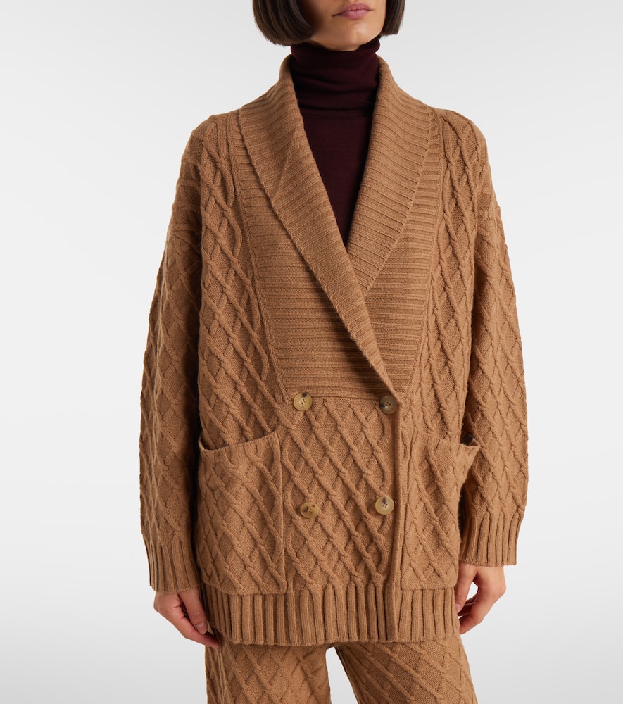 Mirca waffle-knit camel hair cardigan