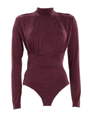 Woman Bodysuit Burgundy Size 10 Cupro, Elastane