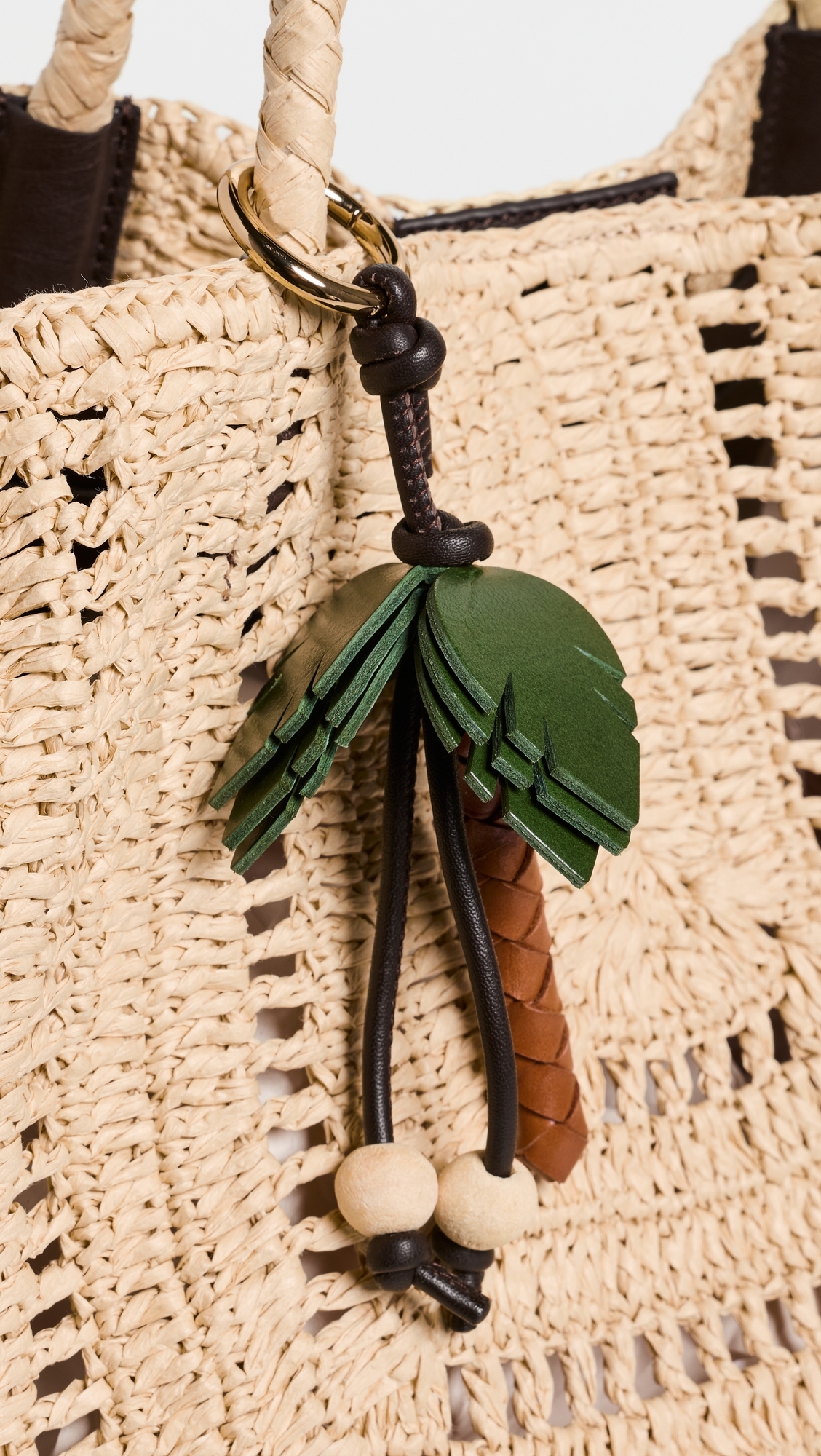 X Shopbop Large Eyelet Raffia Tote w/ Bag Charm Natural One Size