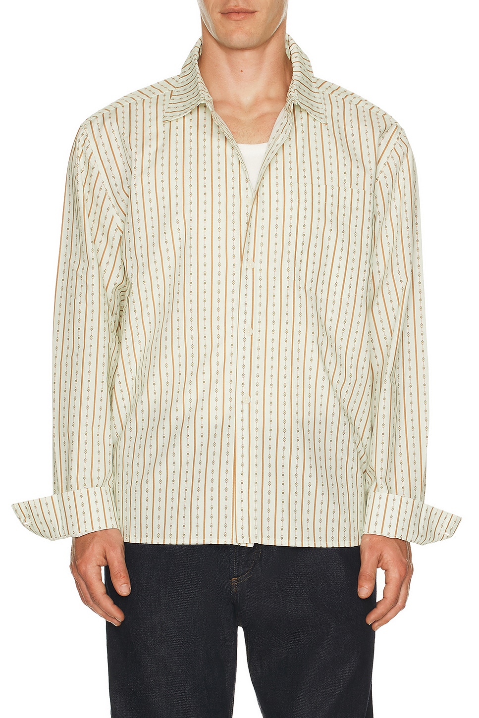 Percival Binding Oversized Pearce Shirt in White