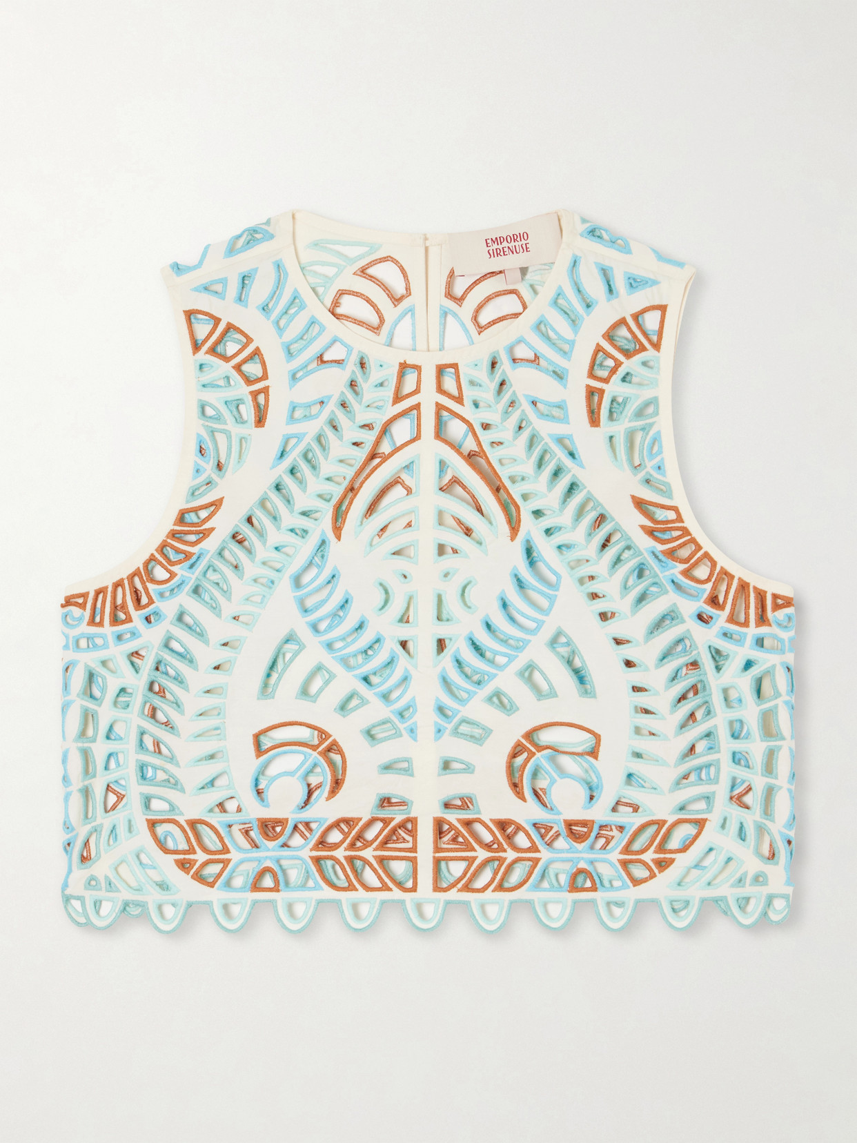 Ada Brisé Mare Broderie Anglaise Cotton Top - Neutrals