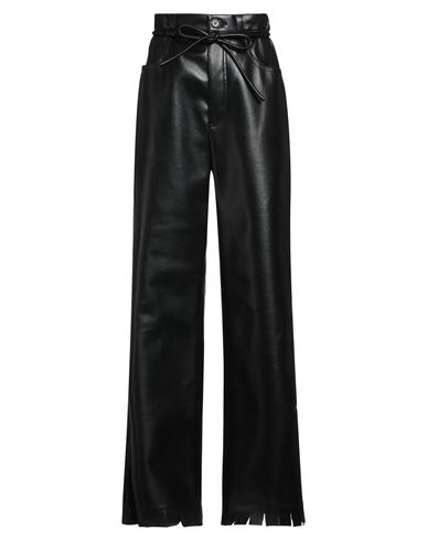 Nanushka Woman Pants Black Size L Polyester, Polyurethane, Leather, Polyamide