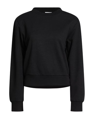 Woman Sweatshirt Black Size 2 Polyester, Cotton