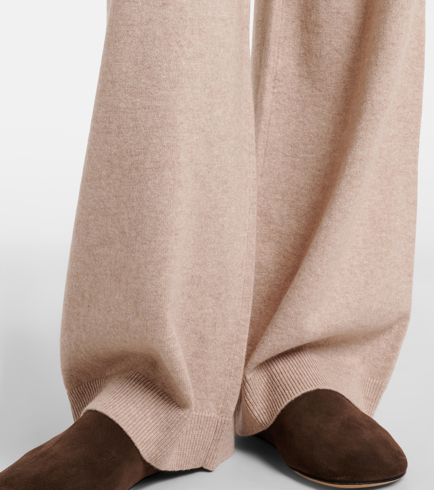 Cotton and cashmere wide-leg pants