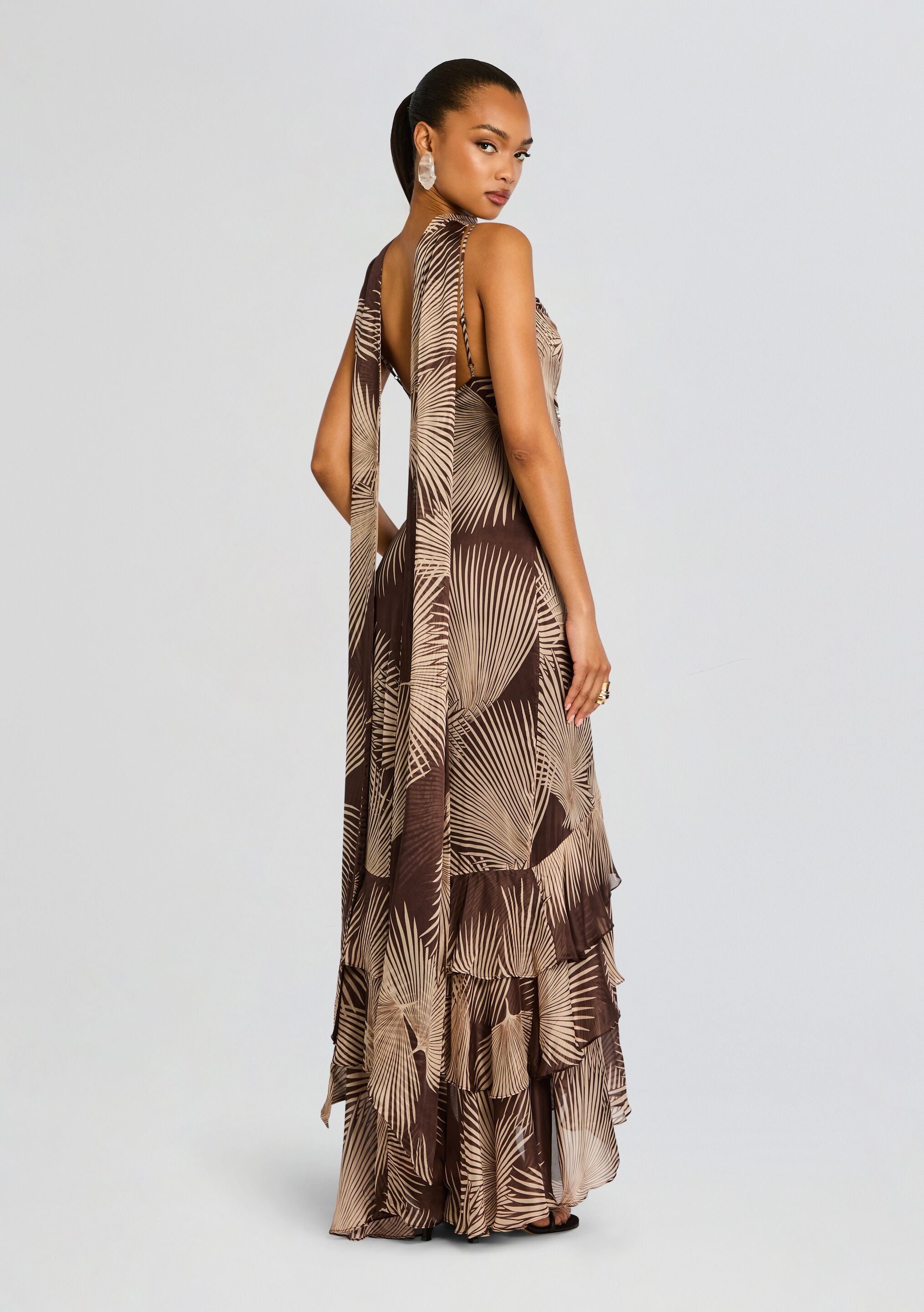 Cowl Maxi Dress With Sash