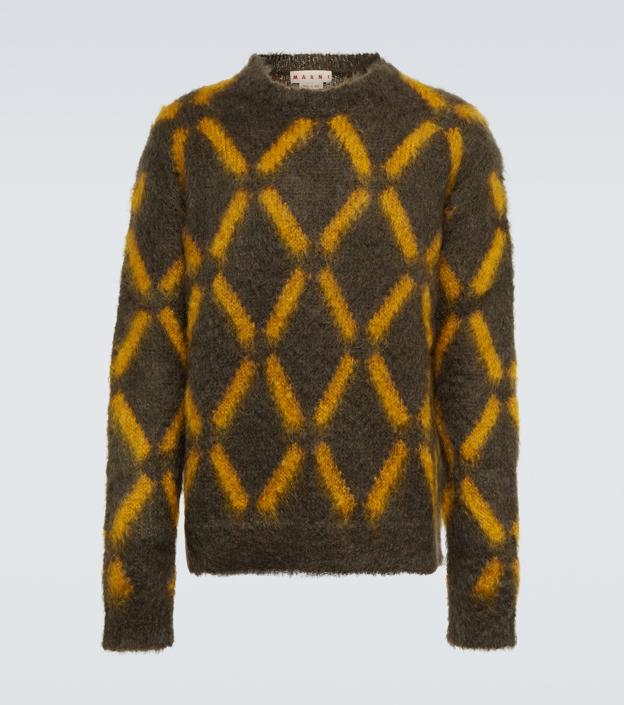 Intarsia mohair-blend sweater
