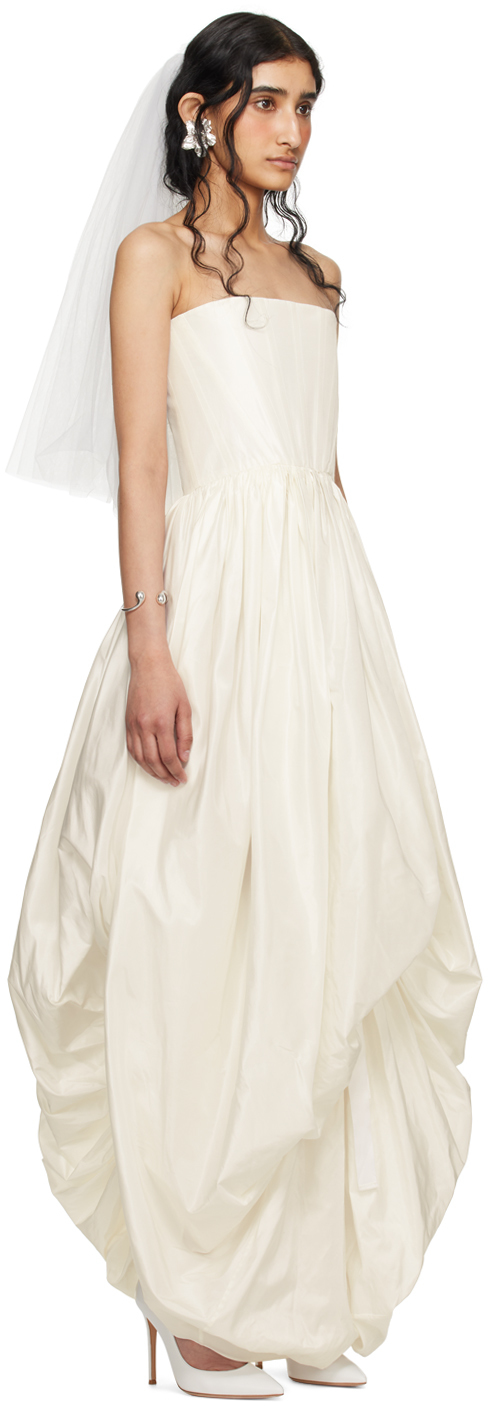Wed SSENSE Exclusive Off-White Gathered Maxi Dress