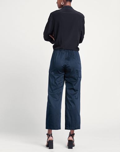 Woman Pants Navy Size 10 Cotton, Elastane