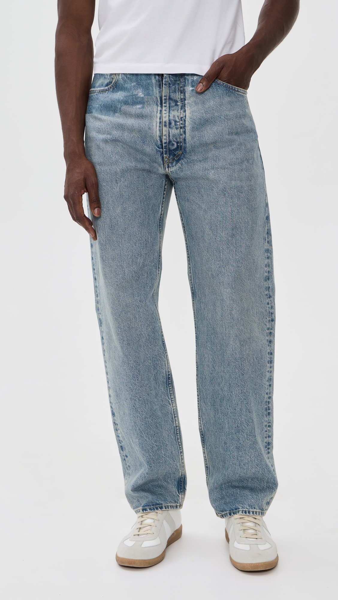 Japanese Denim Taped Pants Ice Blue