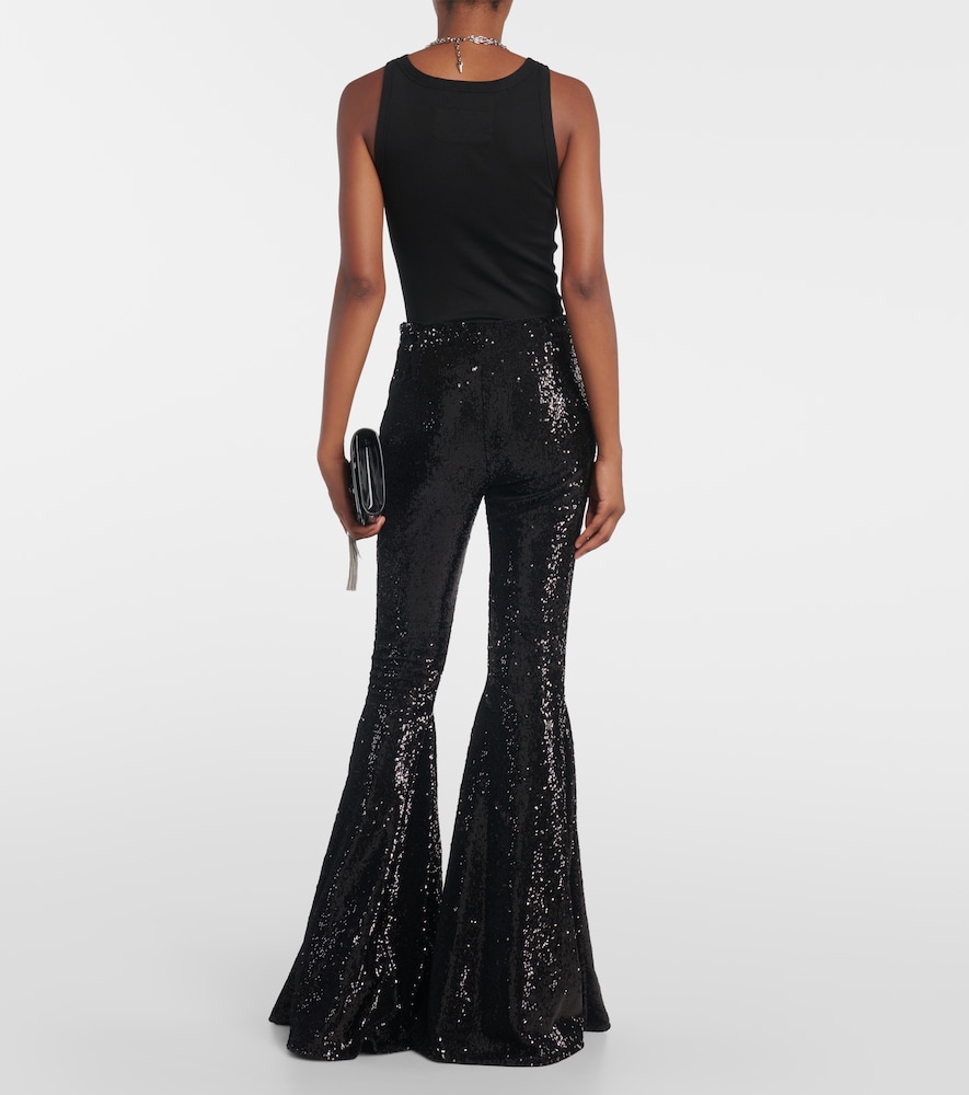 Sequined flared pants