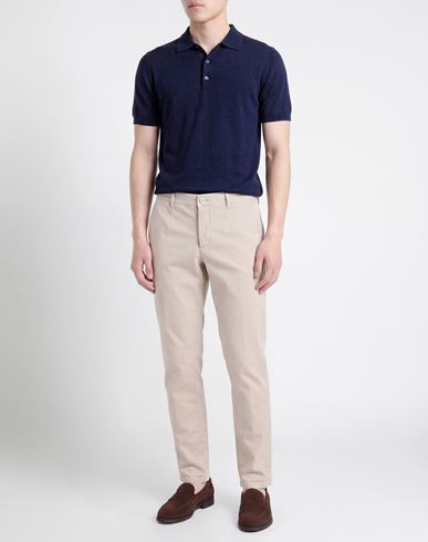 Man Pants Beige Size 42 Cotton, Elastane