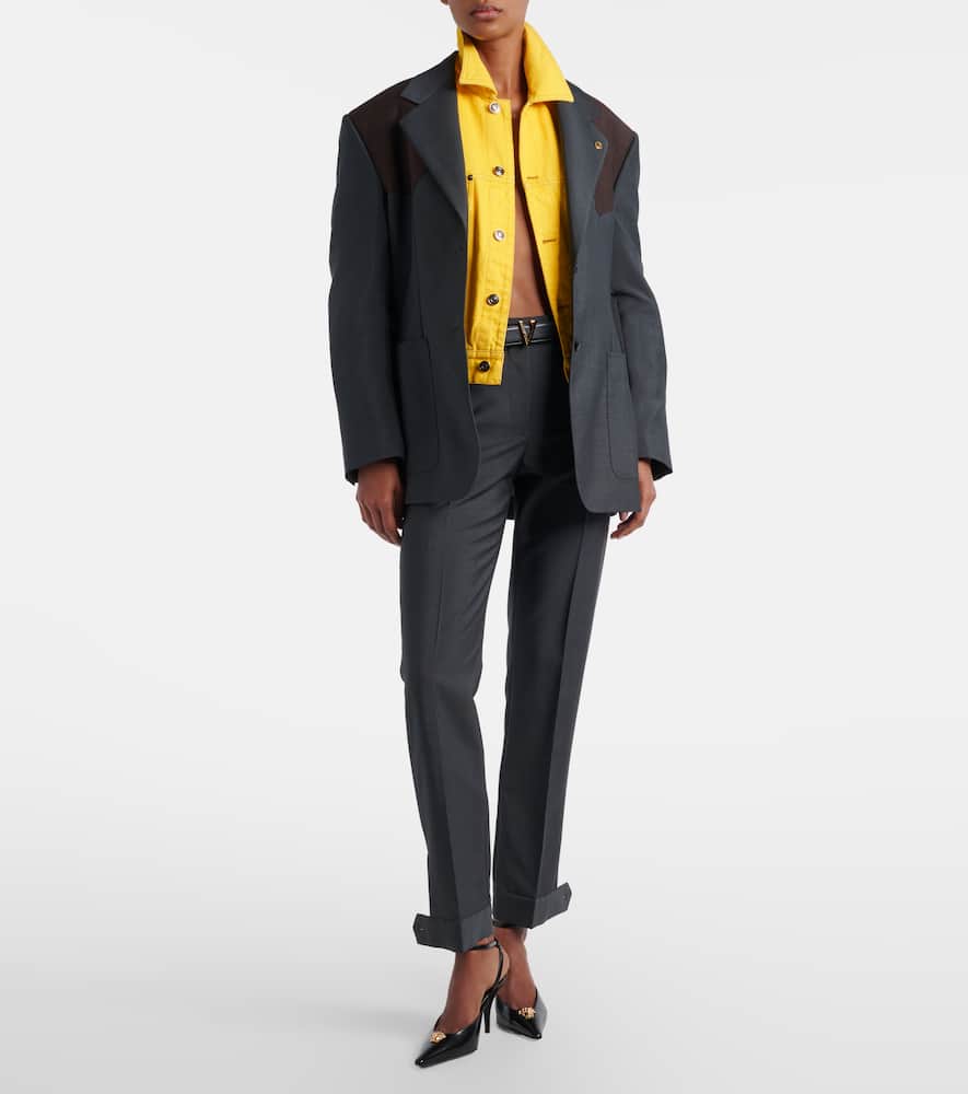 Wool and mohair tapered pants