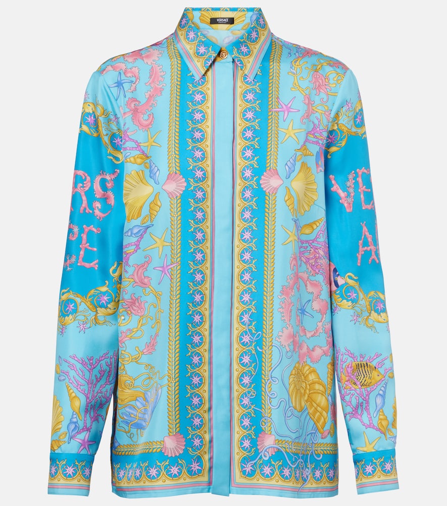 Underwater Barocco silk twill shirt