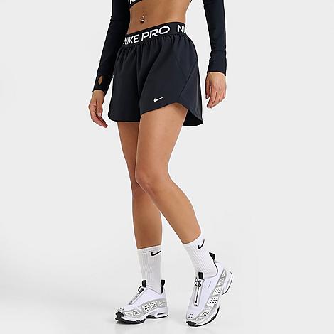 Women's Pro Dri-FIT Mid-Rise 3" Brief-Lined Woven Shorts in Black