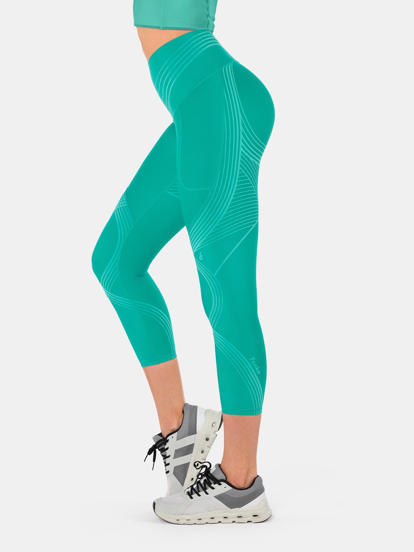 Body Sculpt Side Pocket 7/8 Leggings 2.0 Reversible Wear - Jade