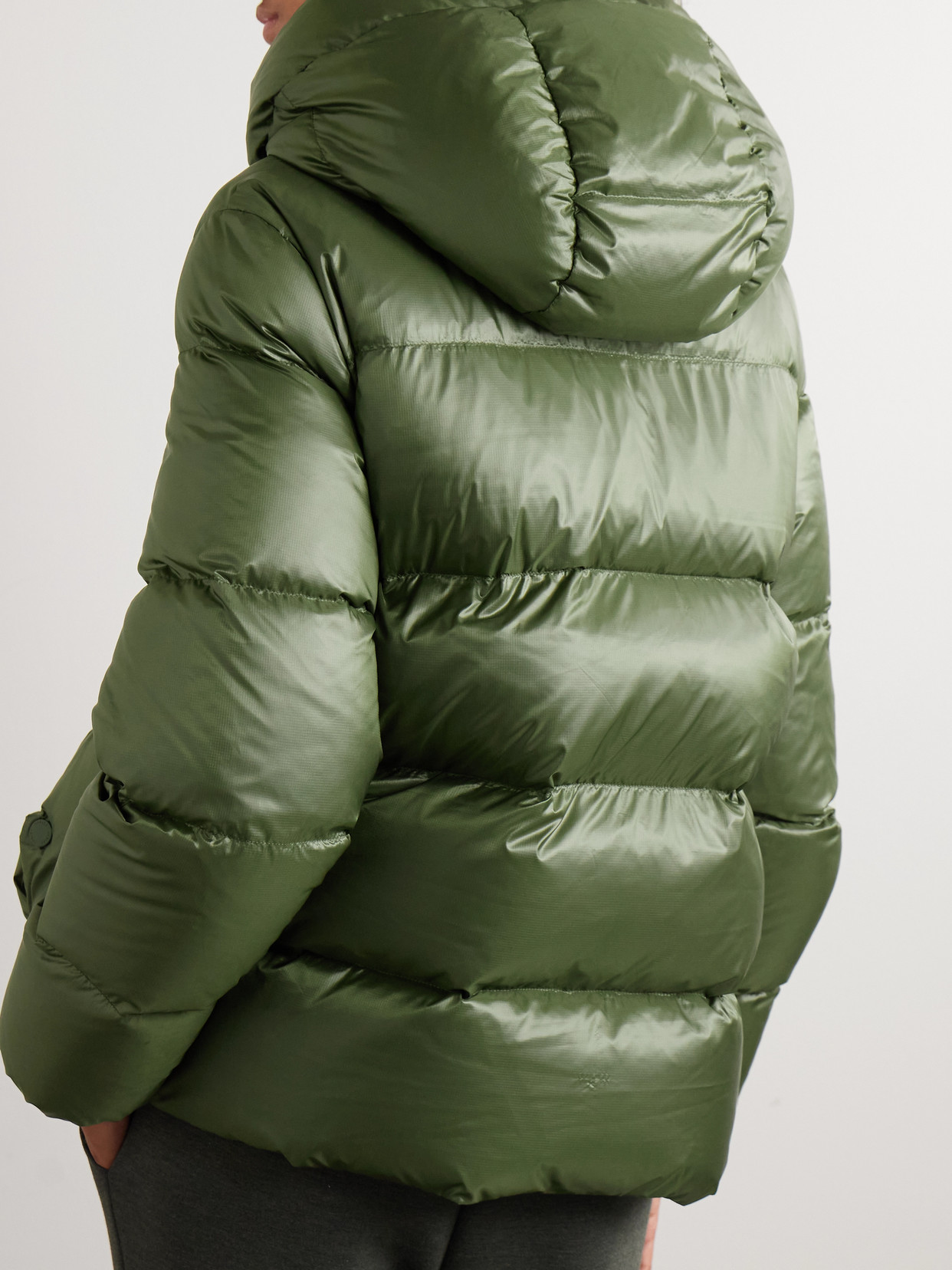 Madelina Hooded Quilted Shell Down Jacket - Green