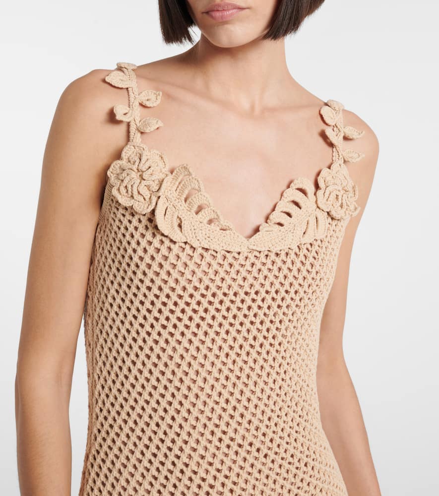 Elie Saab Floral-appliqué mesh gown